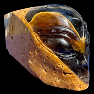 Large Smoky Quartz in Chalcedony Alien Traveller Skull