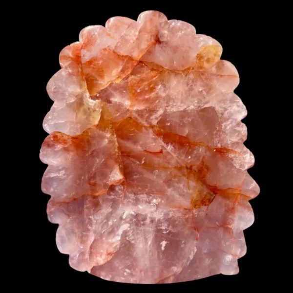 Fire Quartz Feathered Shaman Skull