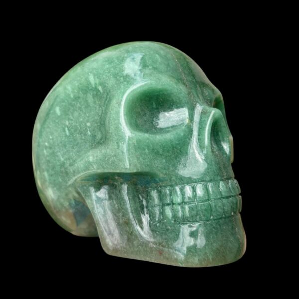 Green Aventurine Skull with Pyrite Inclusions