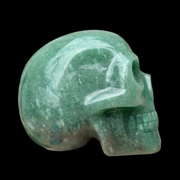 Green Aventurine Skull with Pyrite Inclusions
